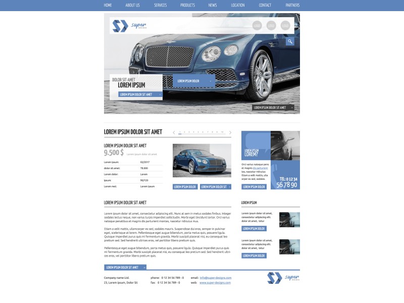 Blue Car Dealer HTML Template