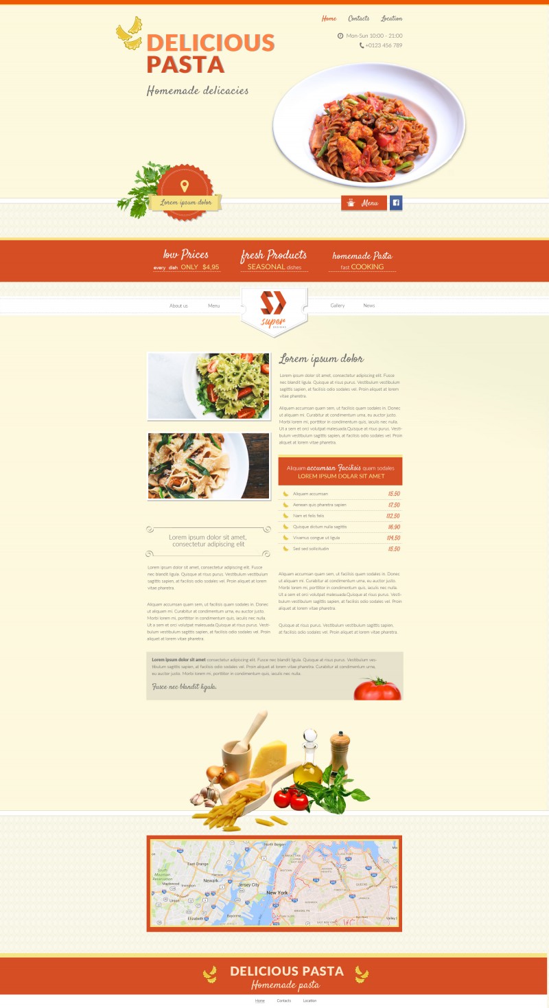 Italian Food Restaurant PSD Template