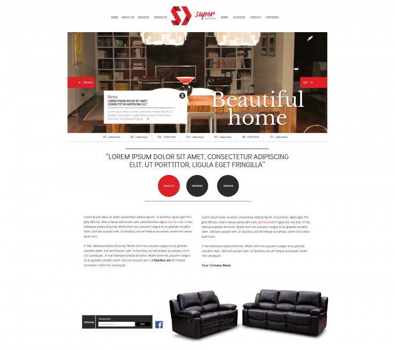 Beautiful Home Furniture PSD Template