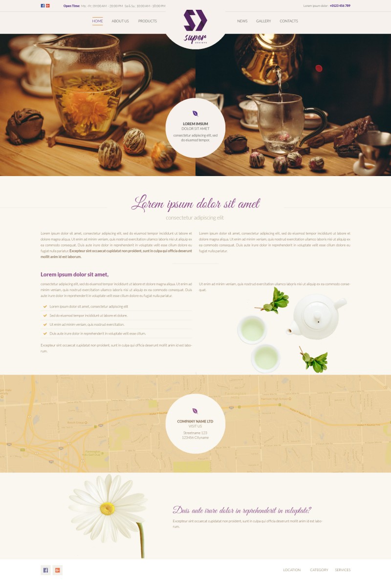 Modern Tea Shop PSD Template