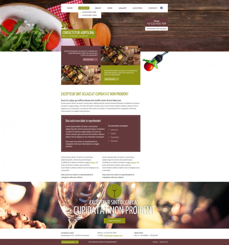 Casual Dining Restaurant PSD Template