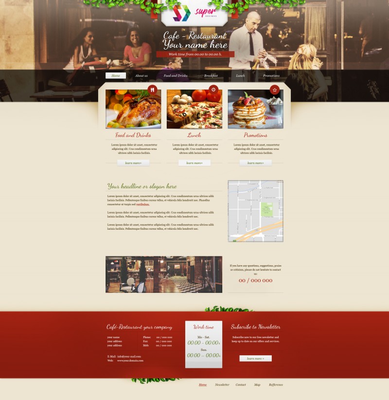 Milano Coffee Restaurant PSD Template