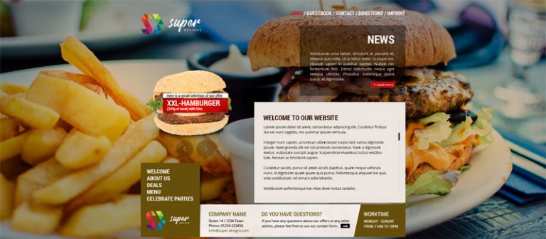 Burger Bar Food & Drinks PSD Template