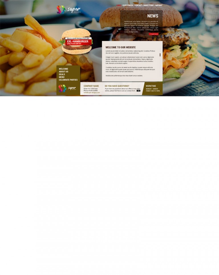 Burger Bar Food & Drinks HTML Template
