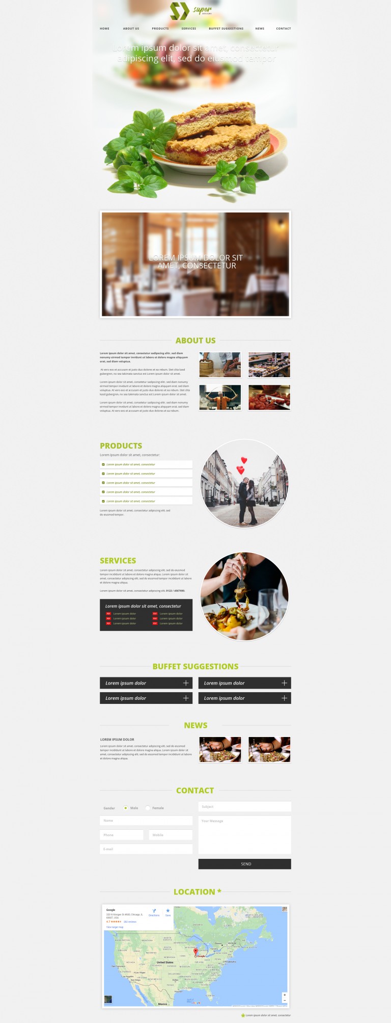 Lovely Restaurant PSD Template