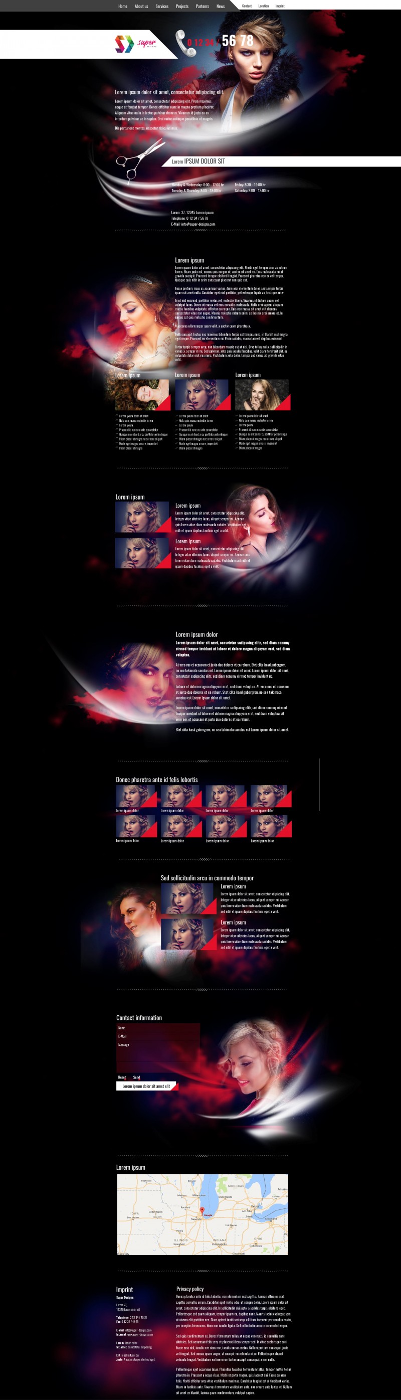 Awesome HAIR & MAKEUP PSD Template