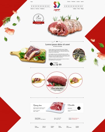 Butcher's Shop Red HTML Template