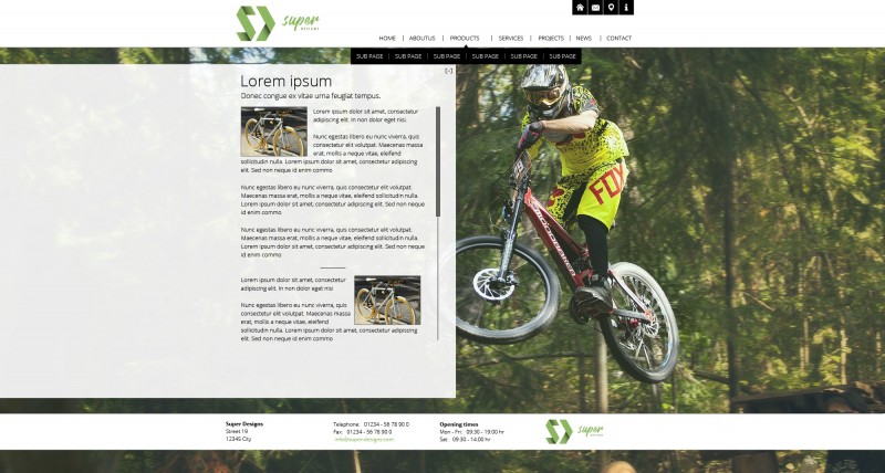 Inspiring Bike Shop PSD Template