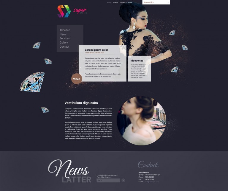 Glamorous HAIR & MAKEUP PSD Template