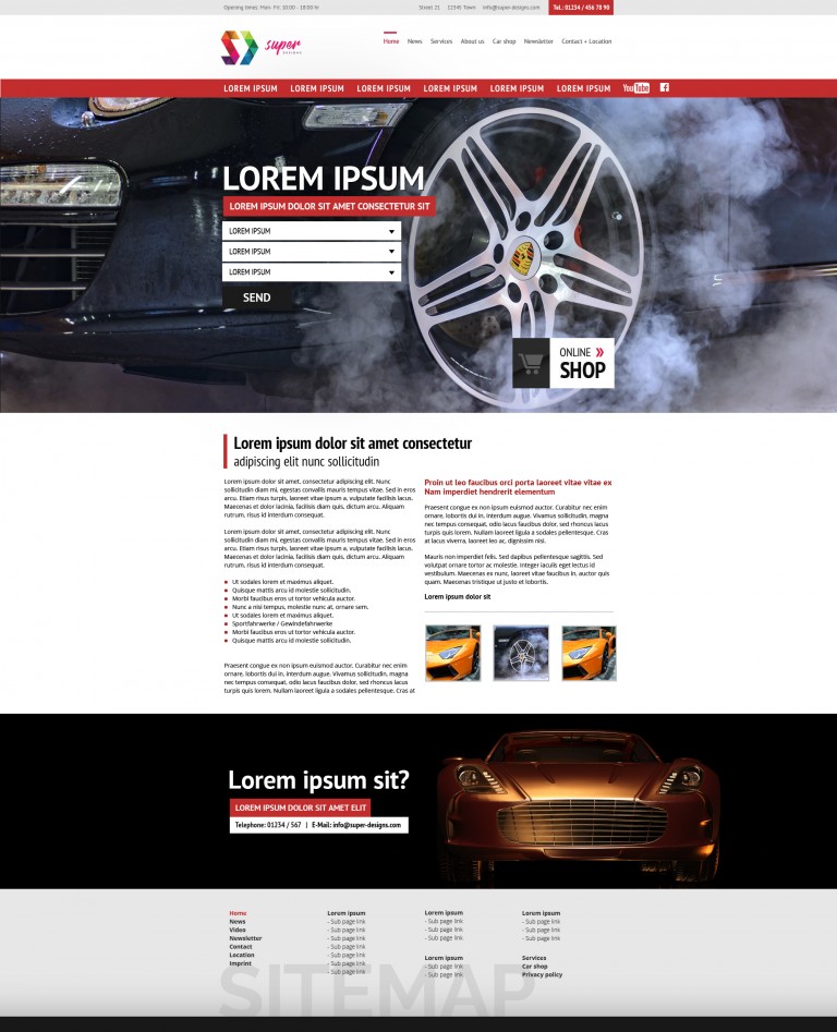 Auto Service PSD Template