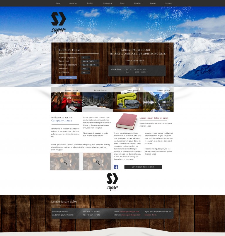 Winter Vacation Cozy PSD Template