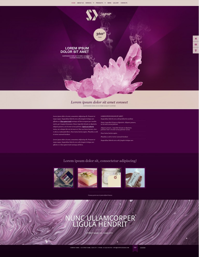 Purple crystal SPA PSD Template