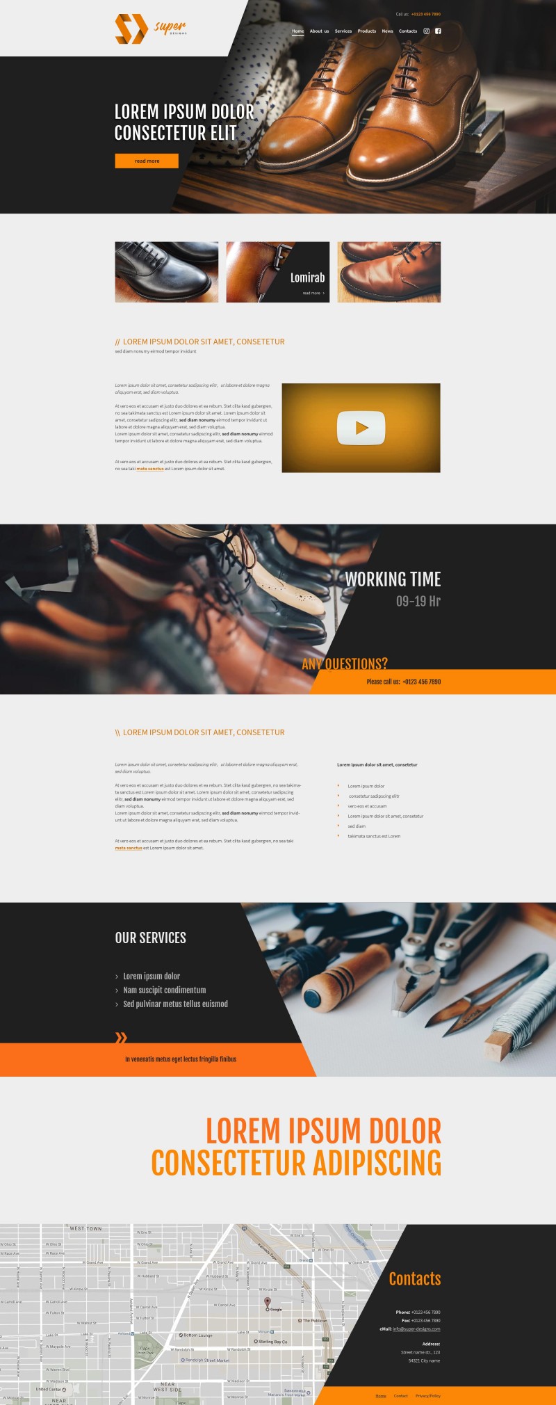 Leather shoes Fashion HTML template
