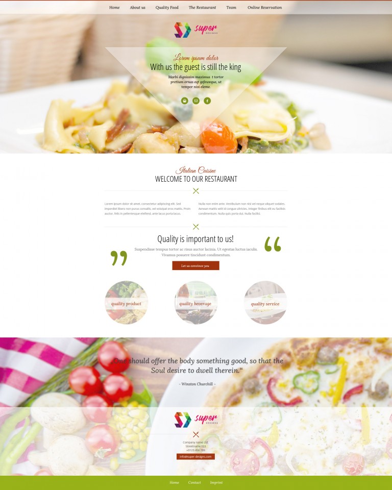 Italiano restaurant PSD template