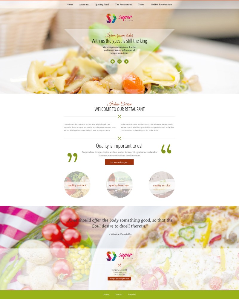 Italiano restaurant PSD template