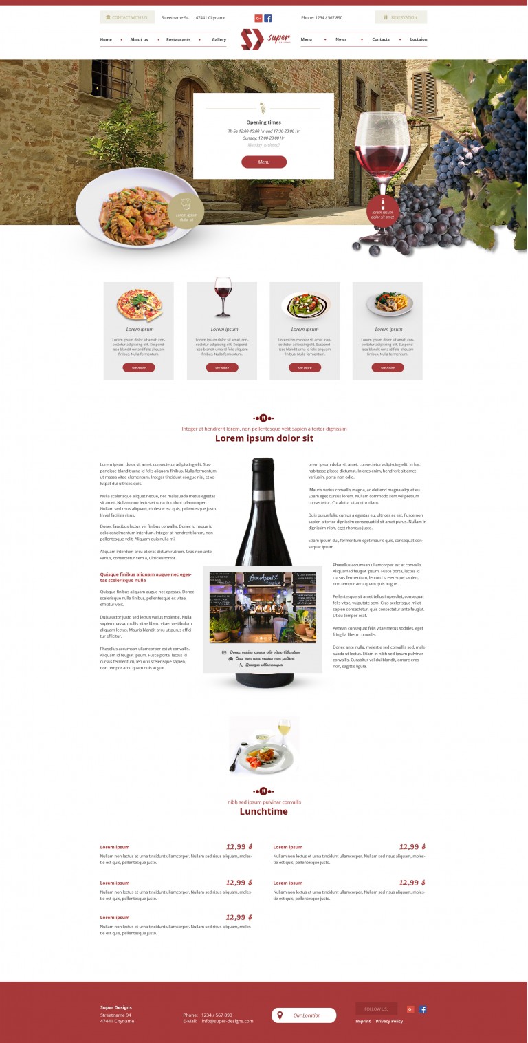 Chateau Food & Drinks HTML template