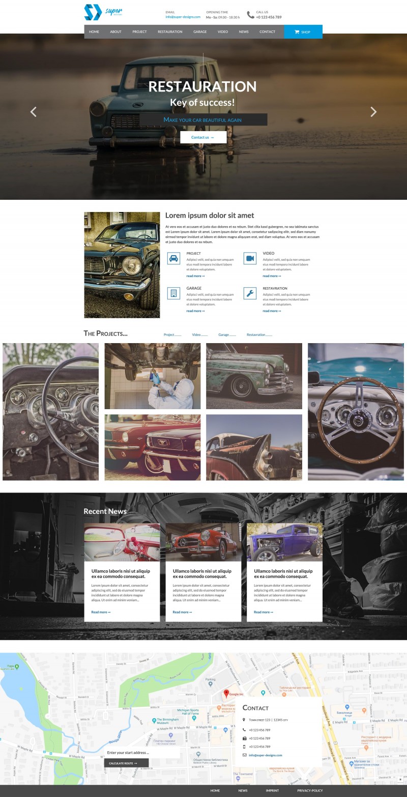 Restauration AUTO PSD template